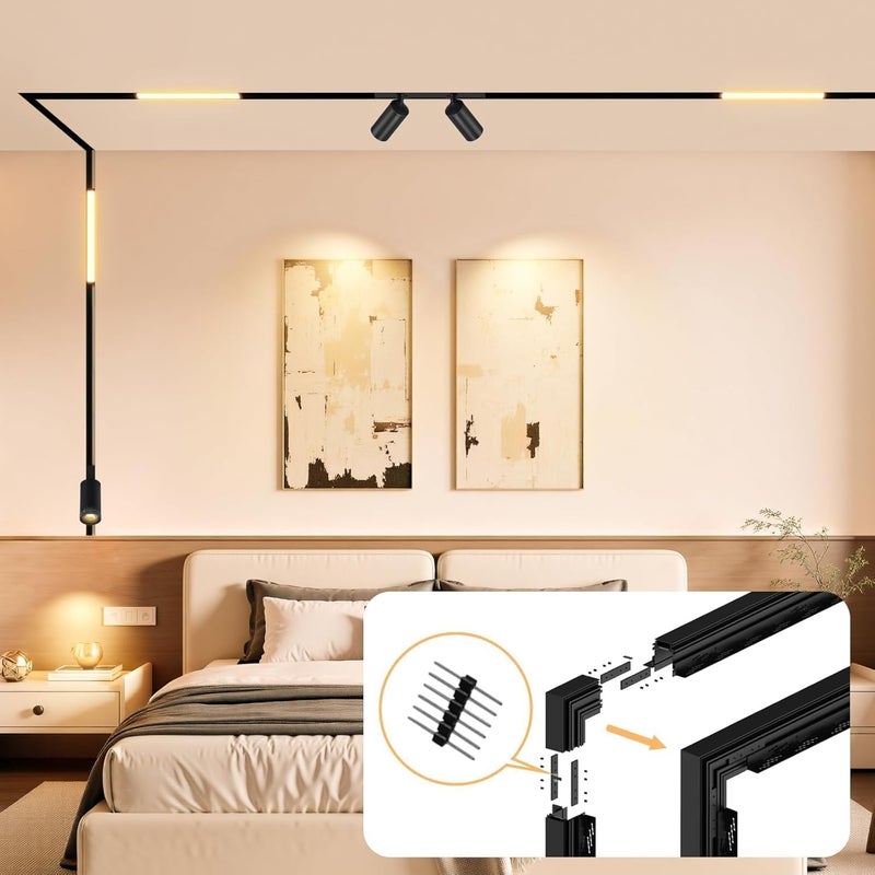 SCON Vertical Corner Joint, Wall Corner for Magnetic Track Lighting, Easy Install 24V Aluminum Connector, Tool-Free, Compatible Recessed Magnetic Track Lighting System - Image 4